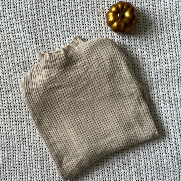 Rib-Knit Mock Turtleneck Top - Picture 1 of 7